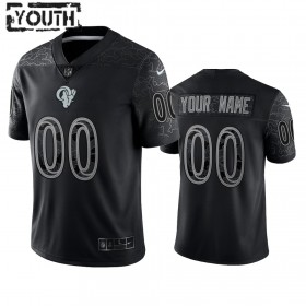 Maillot Enfant Los Angeles Rams Personnalisé Noir Reflective Limited
